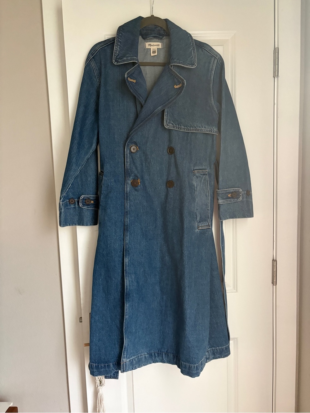 Madewell oversized denim trench coat in rensberry wash - Picture 4 of 5
